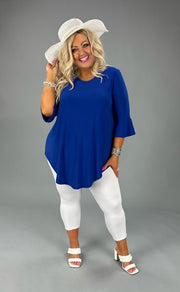 76 SQ-C {Living In Comfort} ROYAL BLUE Round Neck Tunic CURVY BRAND!!!  EXTENDED PLUS SIZE XL 2X 3X 4X 5X 6X