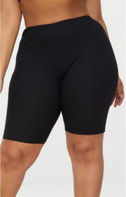 LEG-DUN   {Sleek Vibes} BLACK Biker Shorts CURVY BRAND!!!  EXTENDED PLUS SIZE 1X 2X 3X 4X 5X 6X