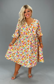 31 PQ {The Sweetest Thing} Yellow Floral Dress w/Belt PLUS SIZE 1X 2X 3X