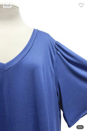 29 SSS-R {Best Attitude} Midnight Blue V-Neck Wide Sleeve Tunic EXTENDED PLUS SIZE 3X 4X 5X