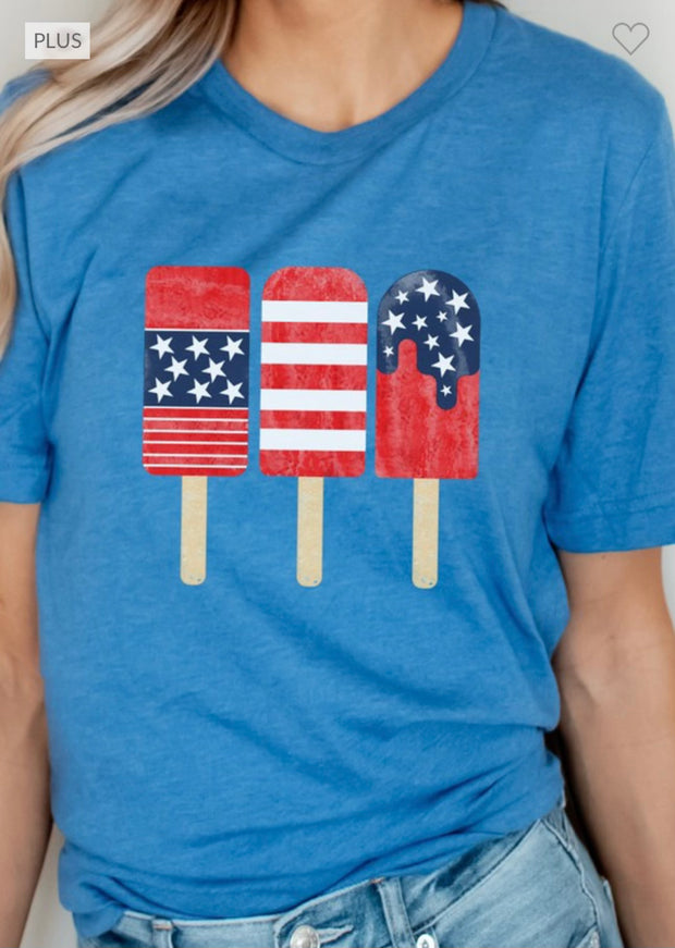 16 GT-I {American Popcicle} H.Royal Blue Graphic Tee PLUS SIZE 3X