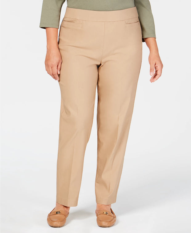 BT-L  M-109  [Alfred Dunner} Tan Tummy Control Pants Retail €52.00 PLUS SIZE 24W