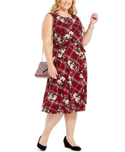 LD-E M-109 {Charter Club} Maroon Printed Dress Retail 99.50 EXTENDED PLUS SIZE 4X