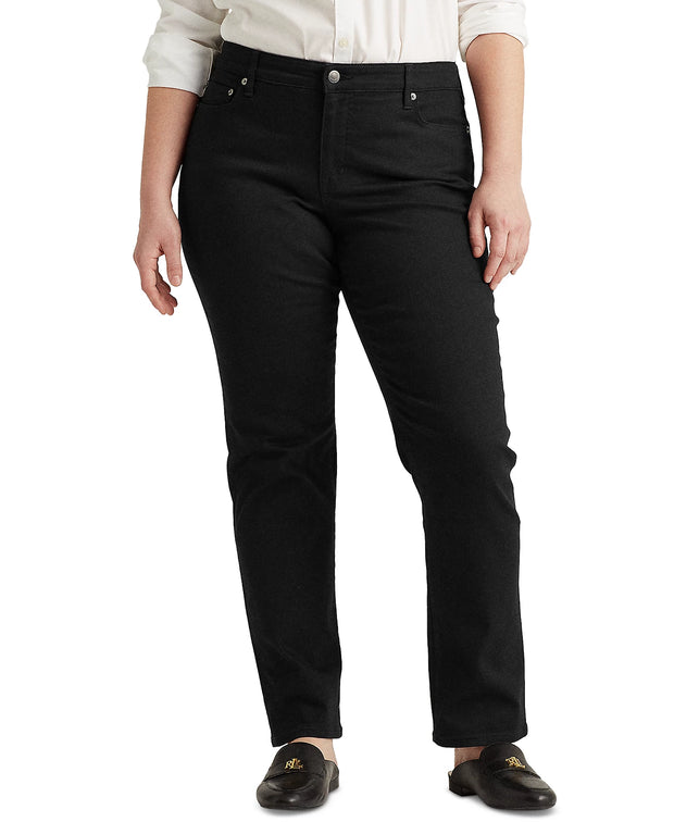 BT-M  M-109   {Ralph Lauren} Black Straight Jeans Retail 110.00 PLUS SIZE 20W