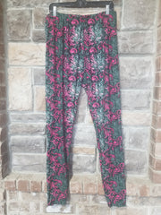 BIN 98 {Fairy Tale Beauty} Swirl Print Full Length Leggings EXTENDED PLUS SIZE 3X/5X