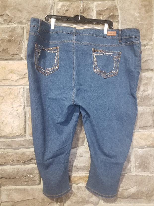 BT-R {Denim Daydream} Be-Girl Vintage Denim Capri Pant SALE!!!  EXTENDED PLUS SIZE 24, 26, 28