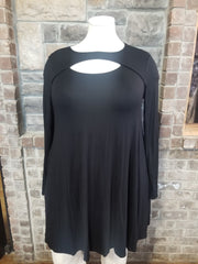 20 SLS-B {Take Me Out Tonight} Black Open Neck Dress PLUS SIZE XL 2X 3X