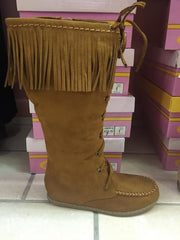 SHOES {SODA} Lace-Up Fringe Boots