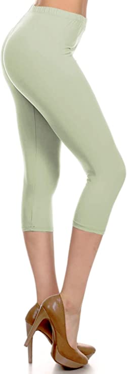 LEG-B {Get On Up} Seafoam Butter Soft Capri Leggings  EXTENDED PLUS  SIZE 3X - 5X