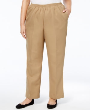 BT-P  M-109   {Alfred Dunner} Tan Straight Leg Pants SALE!!!  Retail $42.50 PLUS SIZE 20WS