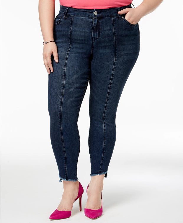 BT-Q  M-109   {Celebrity Pink} Dark Blue Frayed Jeans Retail €64.00  PLUS SIZE 14W