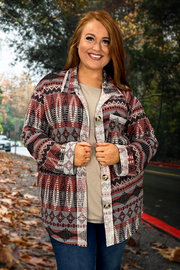 99 OT-D {A Different Story} Grey/Mauve Aztec Print Jacket SALE!!! PLUS SIZE XL 2X 3X