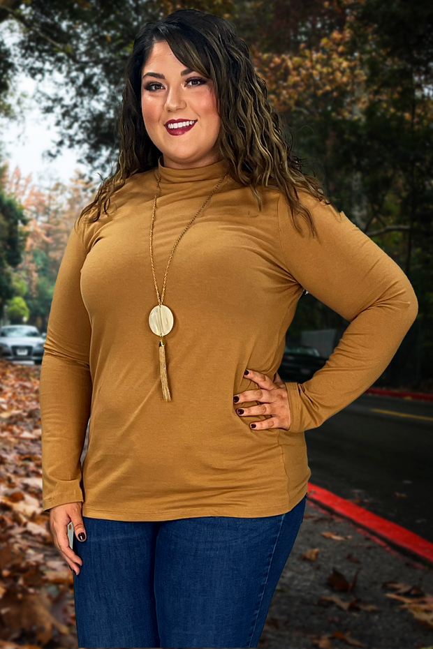 12 OR 56 SLS-D {Admiring Style} Coffee High Neck Top SALE!!! PLUS SIZE 1X 2X 3X