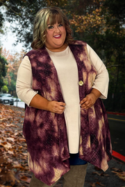 35 OR 37 OT-D {A Sparkle For Me} Purple Tie Dye Vest CURVY BRAND!! EXTENDED PLUS SIZE 3X 4X 5X 6X