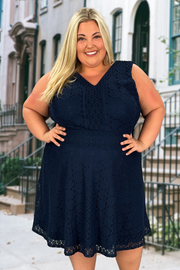 LD-D M-109 {Charter Club} SALE!! Navy Lace Dress Retail 109.50 EXTENDED PLUS SIZE 4X