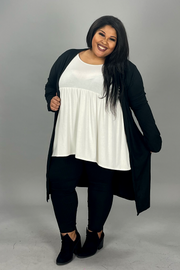99 SET-E {Chill For Awhile} Black Ribbed Cardigan & Bottoms PLUS SIZE 1X 2X 3X