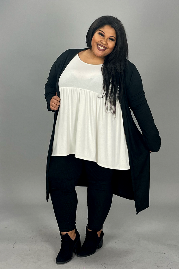 99 SET-E {Chill For Awhile} Black Ribbed Cardigan & Bottoms SALE!!! PLUS SIZE 1X 2X 3X