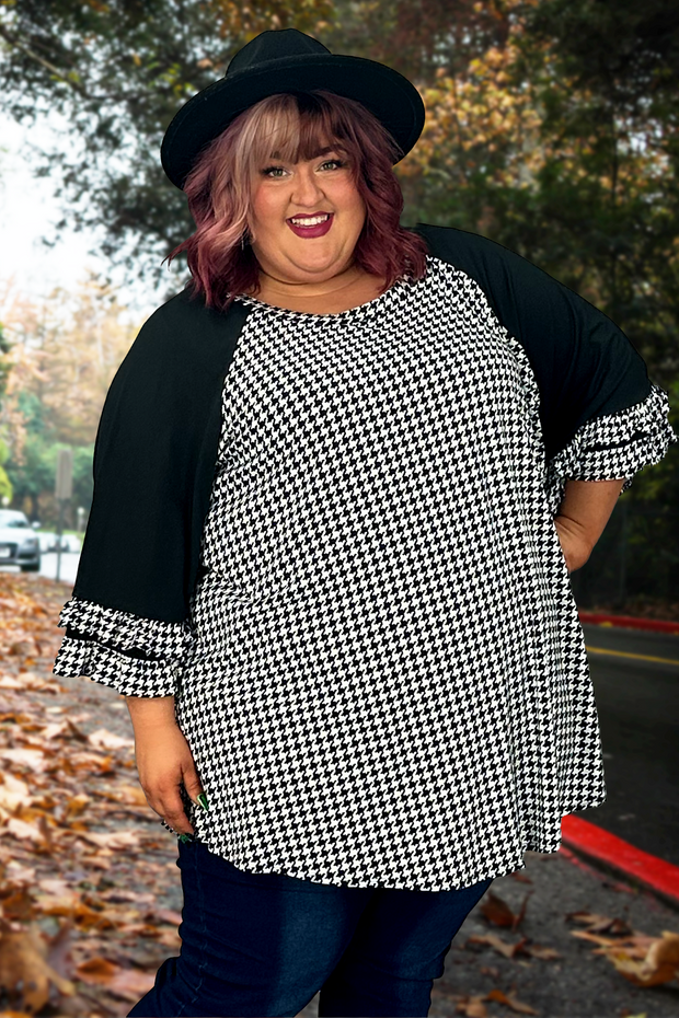 30 CP- Z {Create Beauty} Black Herringbone Top CURVY BRAND!!!  EXTENDED PLUS SIZE 4X 5X 6X