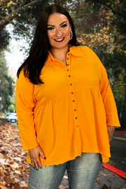 20 SLS-B {Fun And Done} Yellow Gold Peplum Top PLUS SIZE 1X 2X 3X