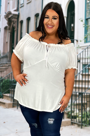 62 SSS-B {Gypsy Sensation} Ivory Babydoll Top PLUS SIZE 1X 2X 3X