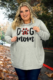 92 HD-D {Happy Moments} GRAY Dog Mom Hoodie CURVY BRAND!! EXTENDED PLUS SIZE 3X 4X 5X 6X