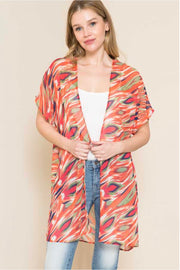63 OT-E {Fashionista} SALE!!  Multi Print Sheer Kimono PLUS SIZE XL 2X 3X