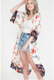 63 OT-F {Coastal Living} SALE!!  Floral Print Duster/Kimono PLUS SIZE XL 2X 3X