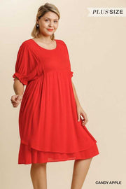 65 SSS-B {Moving Forward} ***FLASH SALE!  "UMGEE" Red Layered Dress PLUS SIZE XL 1XL 2XL