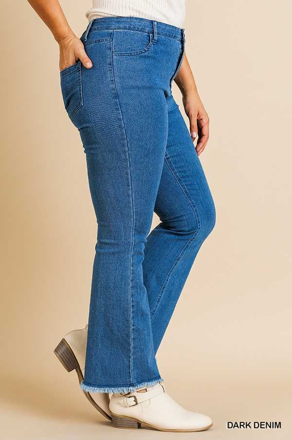 BT-H "UMGEE" {Cure My Blues} Flare Jeans with Raw Hem PLUS SIZE