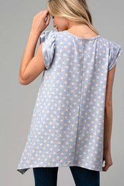 64 PSS-N {Chic Simplicity}  SALE!! Blue Pink Polka-Dot Tunic PLUS SIZE 1X 2X 3X