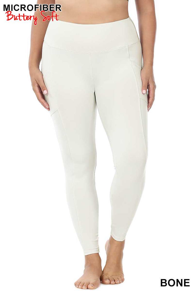 LEG-14  {Soft Delight} Bone Active Leggings PLUS SIZE 1X 2X 3X