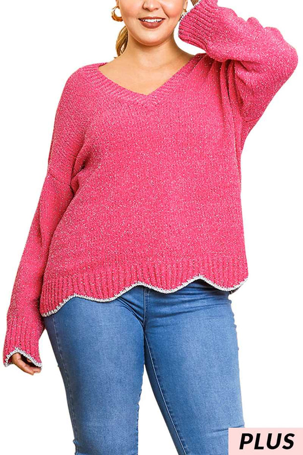 SD-M {Stop & Stare} "UMGEE" Fuchsia/Silver Glitter Sweater