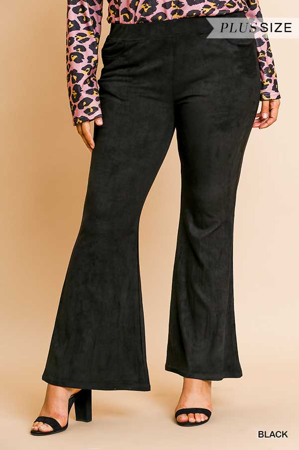 BT-O {Could Be Yours} "UMGEE" Black ***FLASH SALE*** Suede Wide Leg Pants PLUS SIZE