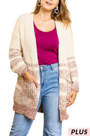 OT-C {Hard To Impress} "UMGEE" 2-Tone Popcorn  Cardigan SALE!!!  PLUS SIZE XL 1X 2X