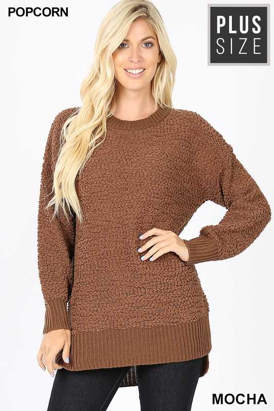 SLS-M {Simple Solution}  Mocha Popcorn Sweater SALE!!!