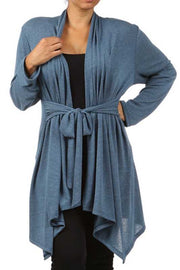 41 OT-A {No Blues Here} Indigo Tie Front Cardigan SALE!! PLUS SIZE XL 2X 3X