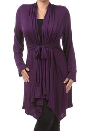 41 OT-D {Careful Heart} Purple Tie Front Cardigan SALE!!  PLUS SIZE XL 2X 3X