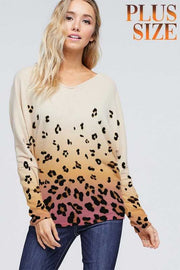 41 CP-D {Look into my eyes} ***SALE***Ivory/Rose Animal Print Tunic w/Criss Cross Back 1X 2X 3X