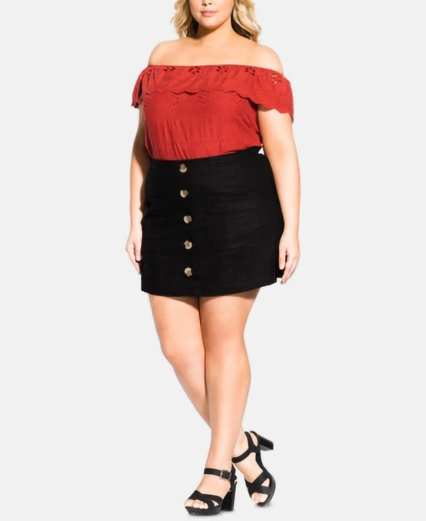 BT-G  M-109   {City Chic} Black Mini Skort Retail €75.00 PLUS SIZE 20W 22W