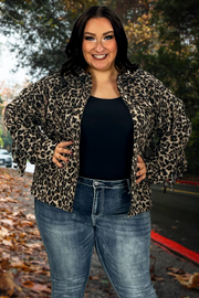 27 OT-B {Luxury Meets Wild} Leopard Print Jacket w/Fringe PLUS SIZE 1X/2X  2X/3X