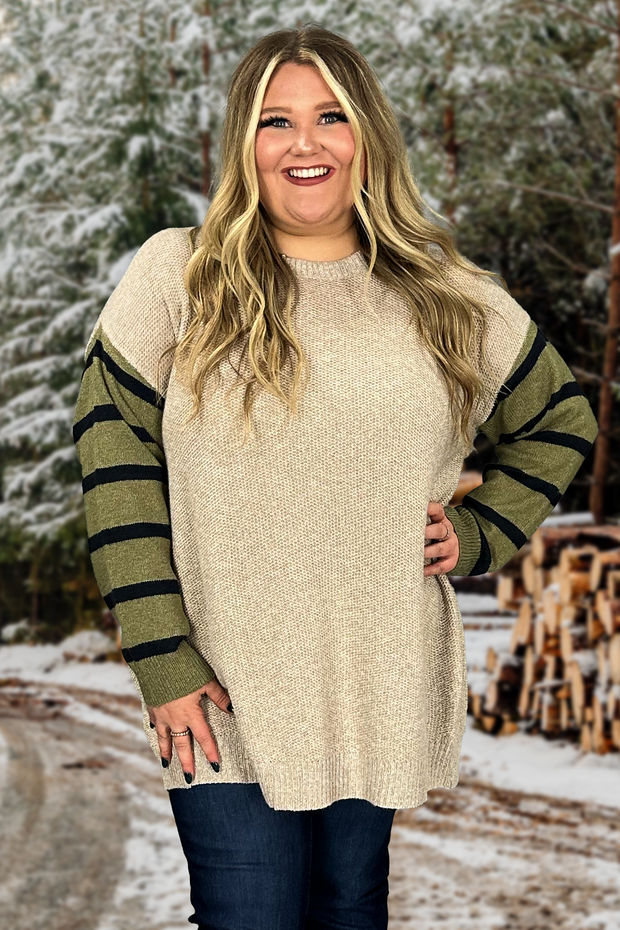 34 OR 36 PLS-A {Moments Like These} Beige Sweater PLUS SIZE 1X/2X  2X/3X