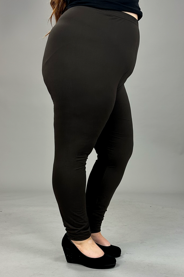 LEG {Pursuit Of Comfort} BROWN Butter Soft Leggings EXTENDED PLUS  3X/5X