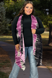 68 OT-Z [Rhyme Or Reason} Magenta Tie Dye Vest PLUS SIZE 1X 2X 3X