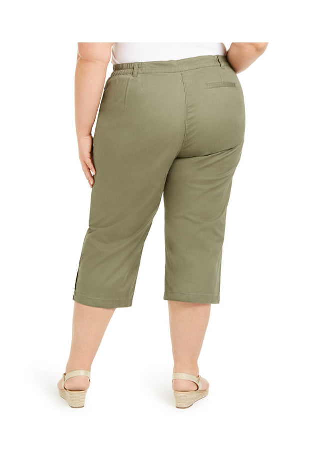 BT-Q  M-109 "Karen Scott" Olive Tummy Control Capri Pant RETAIL €46.50!! PLUS SIZE 22W 24W