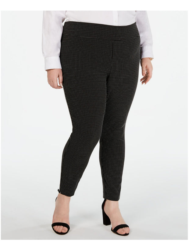 BT-R   M-109  "INC Plus" Jacquard Dot Slim Pants RETAIL 79.50 EXTENDED PLUS SIZE 22W 24W 26W 28W