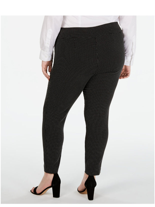 BT-R   M-109  "INC Plus" Jacquard Dot Slim Pants RETAIL $79.50 EXTENDED PLUS SIZE 22W 24W 26W 28W