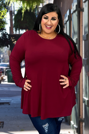 50 SLS-F {The New Staple} Burgundy "Buttersoft" Top EXTENDED PLUS SIZE 1X 2X 3X 4X 5X 6X