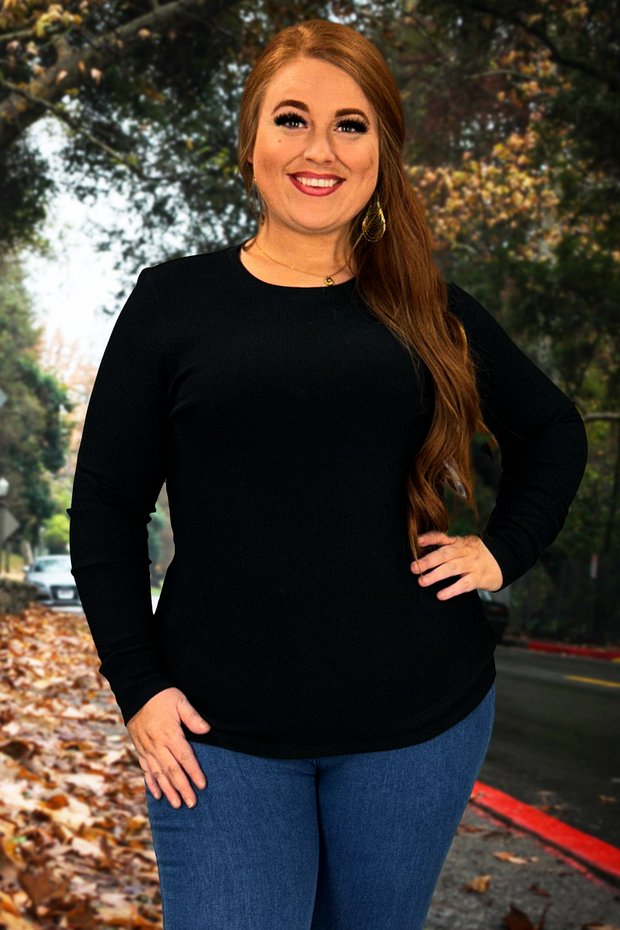 30 OR 36 SLS-A {Undercover} Black Long Sleeve Top SALE!! PLUS SIZE XL 1X 2X