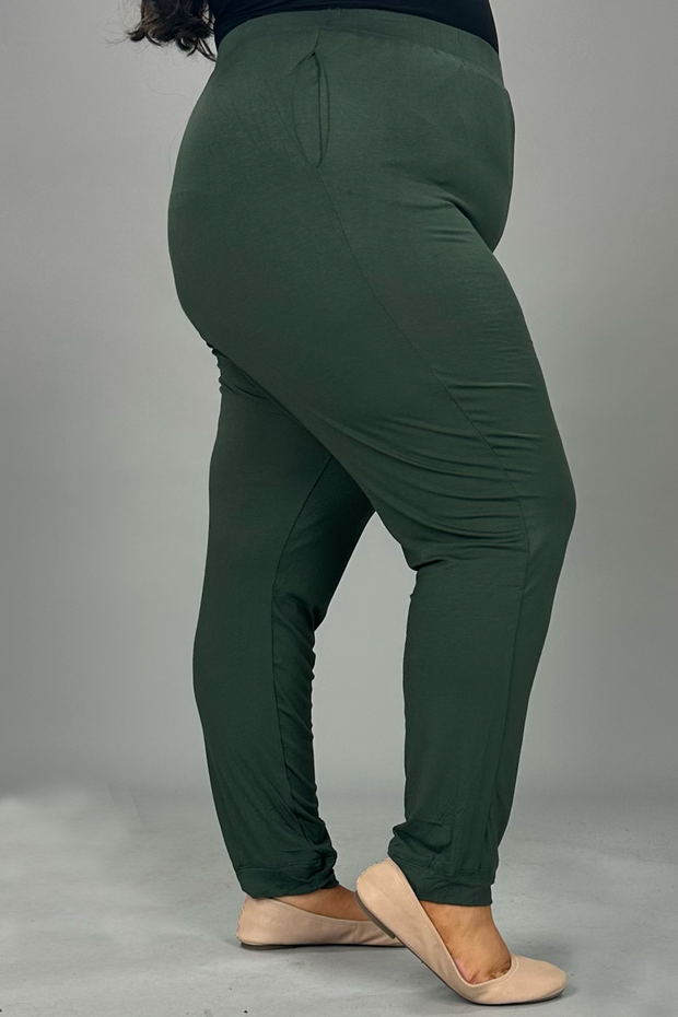 BT-M {Always Moving} Olive Joggers W/Pockets SALE!!! PLUS SIZE 1X 2X 3X