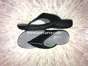 Clarks Privo Black Suede Felt Flip Flops (Comfortable) Shoes